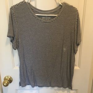 Black and white striped t